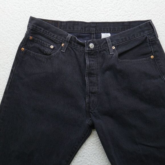 Vtg Levi's 501-0660 Jeans Mens 36x30 Y2K 2000s Black Button Fly Straight Leg - Picture 9 of 16
